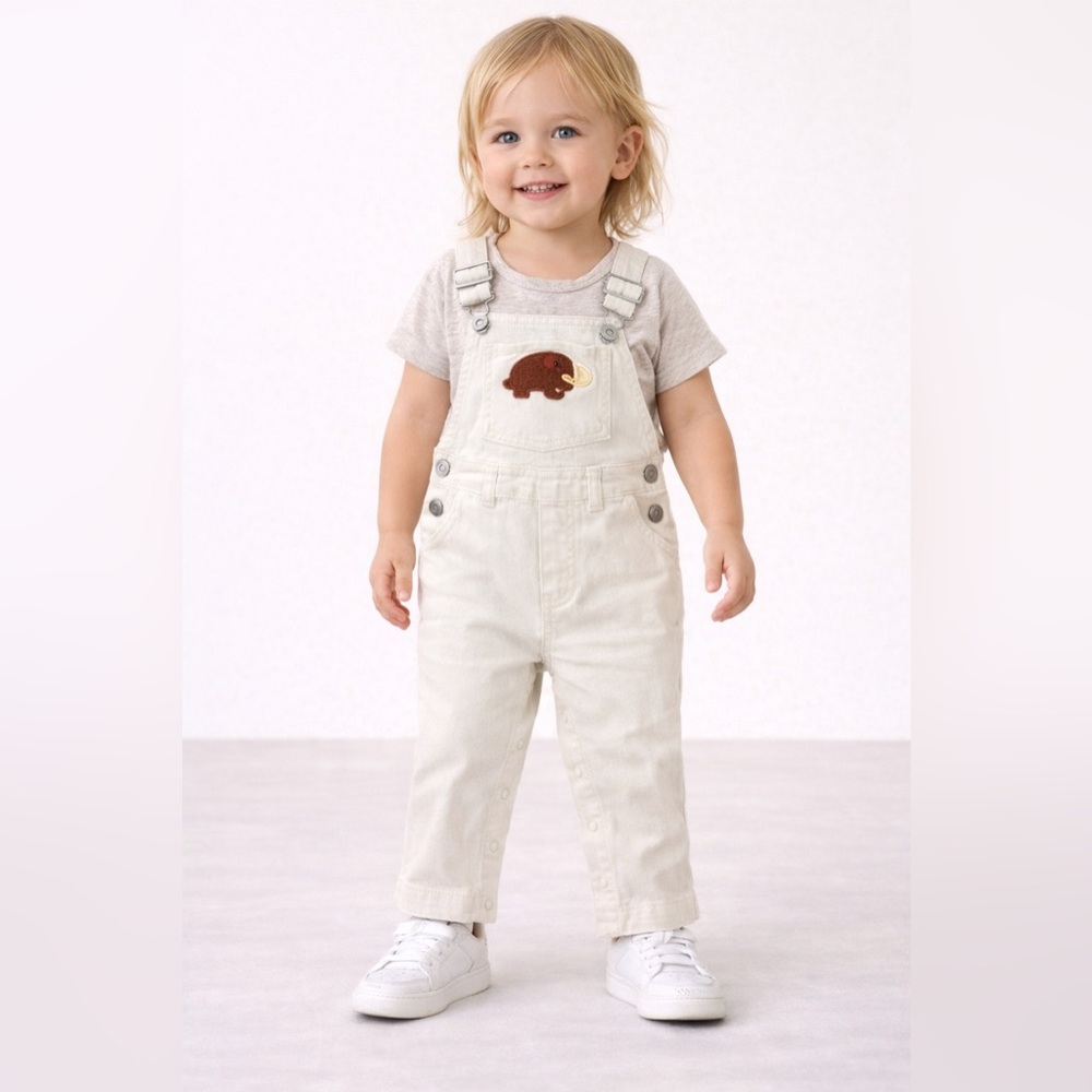 NWT - Christian Robinson‎ Cream Overalls 2T